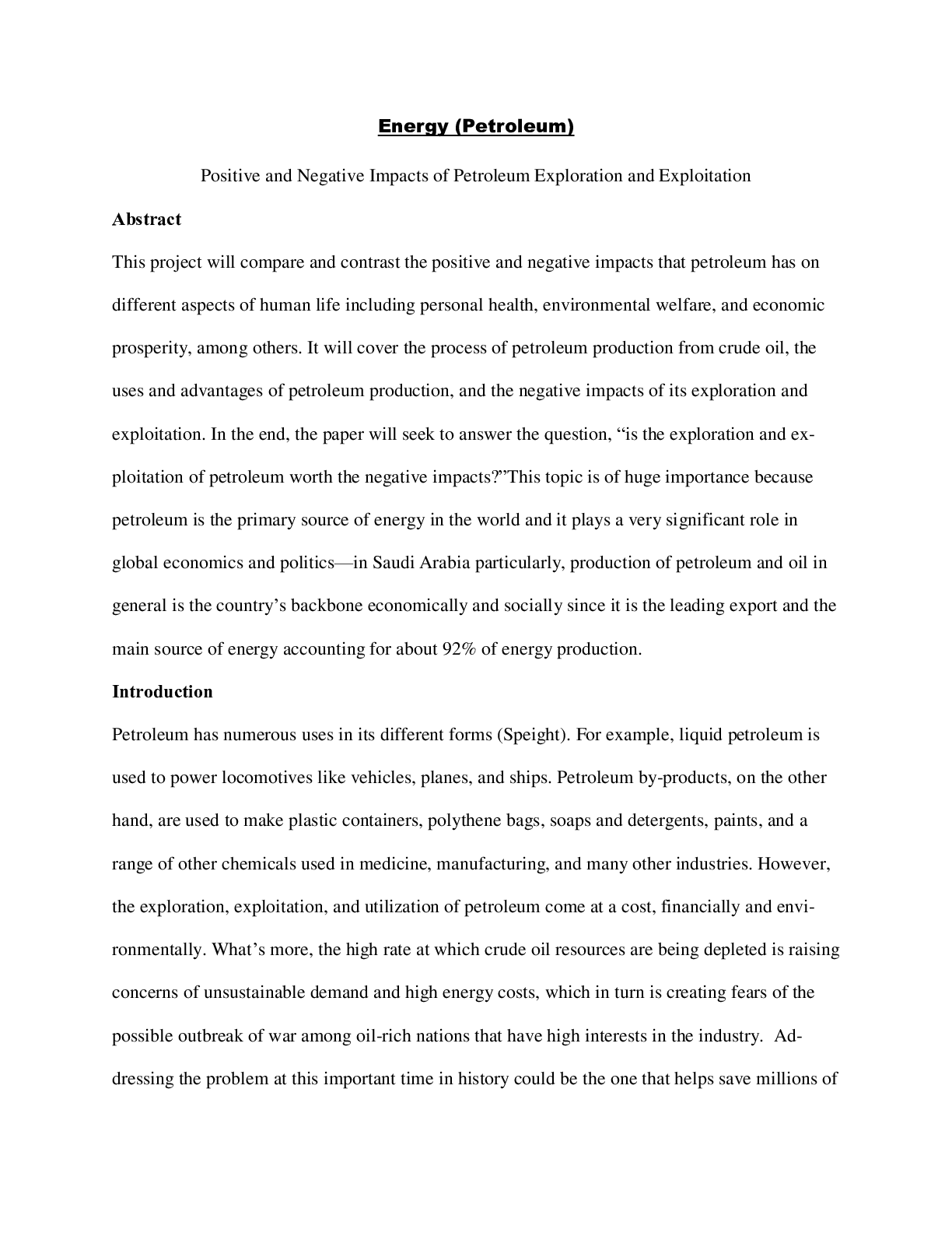 Preview image for Positive and Negative Impacts of Petroleum Exploration and Exploitation